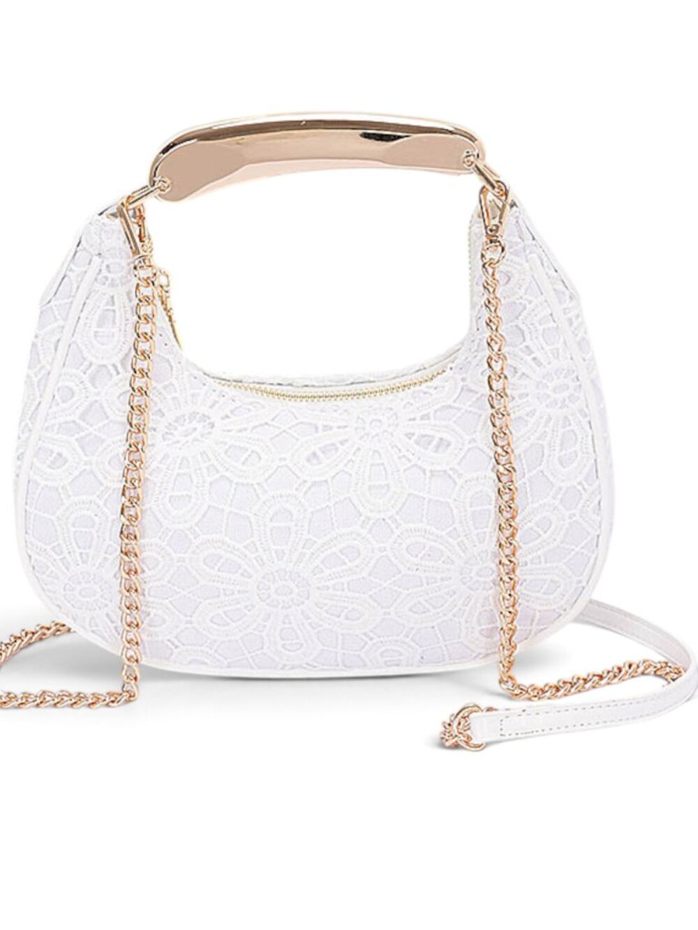 BNWT Flower Lace Gold Top Handle Convertible Clutch Bag Garden Party Bag